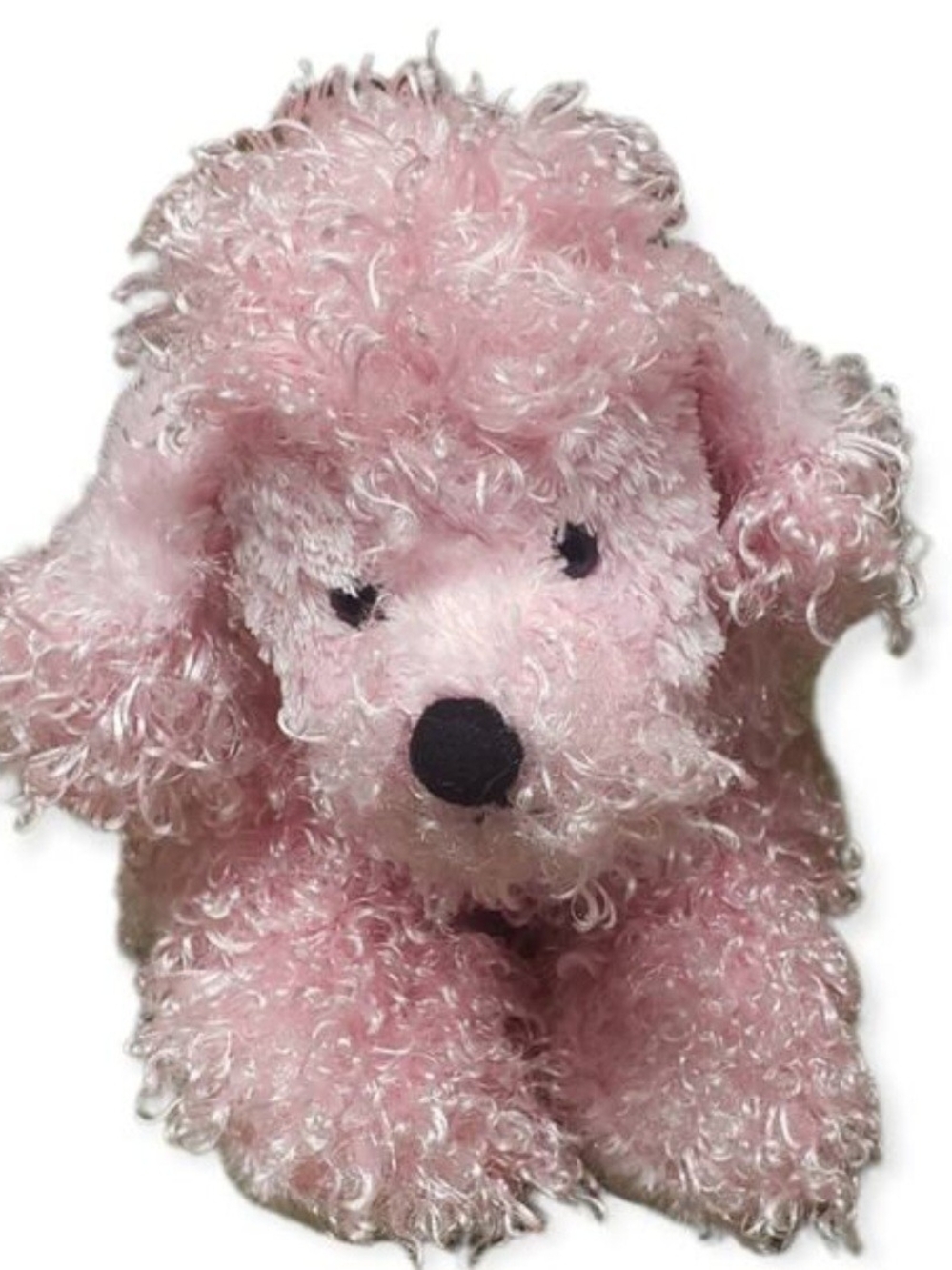 Plush Pink Curly Poodle Dog Toy for Pets